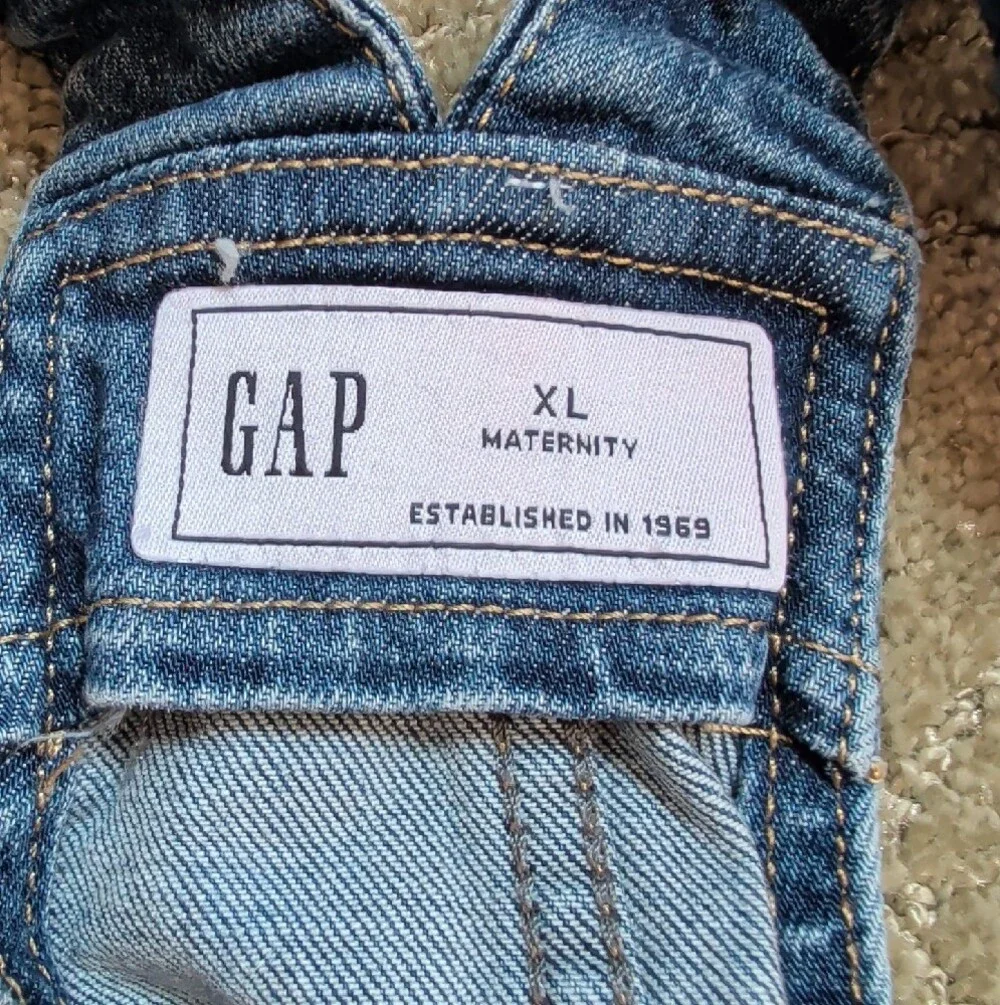 Gap Maternity Classic Blue Denim Overalls for Women XL